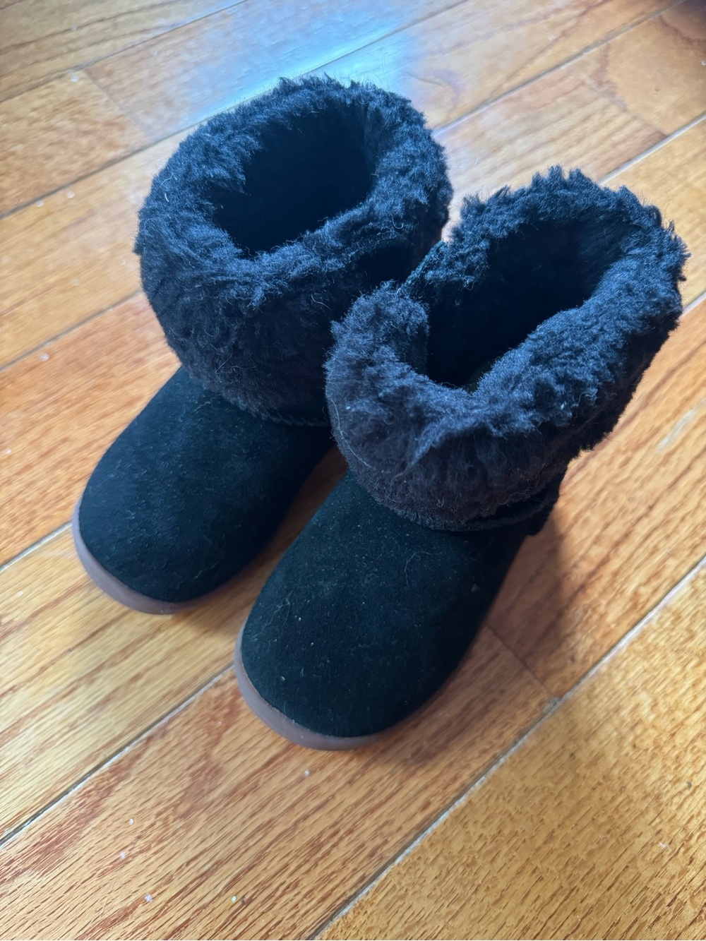 UGG Black Suede Toddler Boots size 6 USA
